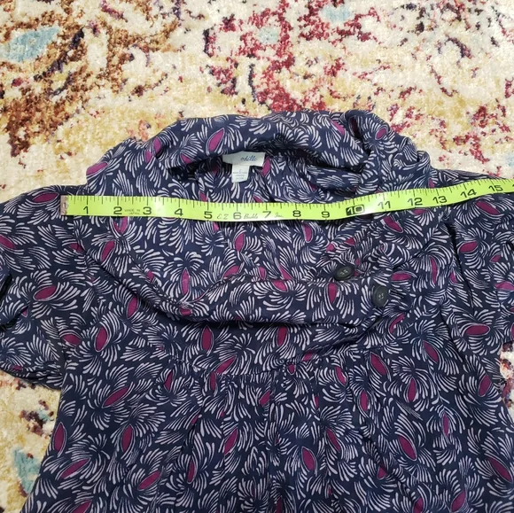 Anthropologie Odille Cowl Neck Cap Sleeve Silk Blouse Size 2 - Picture 9 of 12